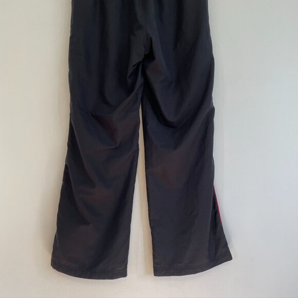 REEBOK Black Red Piping Stripe Pull On Drawstring Swishy Active Track Pants Y2K - Picture 9 of 11